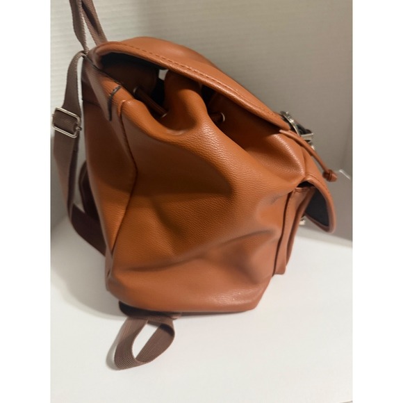 Mini Backpack Convertible Shoulder Bag Fashion Buckle‎ Detail Brown - Picture 4 of 8